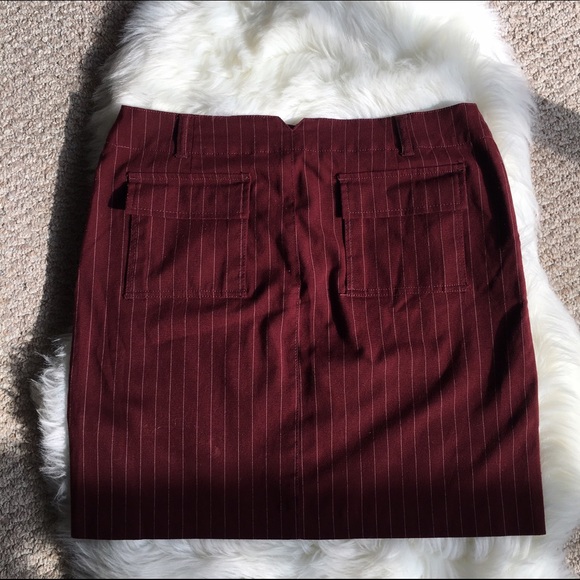 Vintage Tommy Hilfigure Burgundy Pinstripe Skirt - Picture 5 of 7