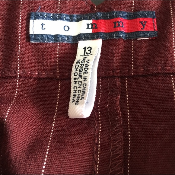 Vintage Tommy Hilfigure Burgundy Pinstripe Skirt - Picture 7 of 7