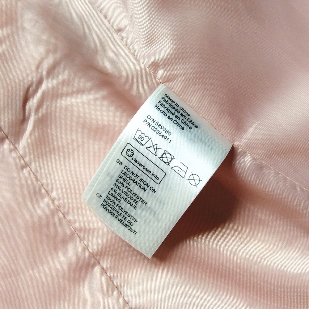 Blush pink or nude fitted blazer leather accent - Picture 5 of 7