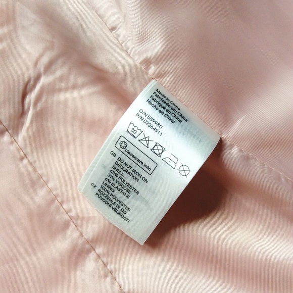 Blush pink or nude fitted blazer leather accent - Picture 5 of 7