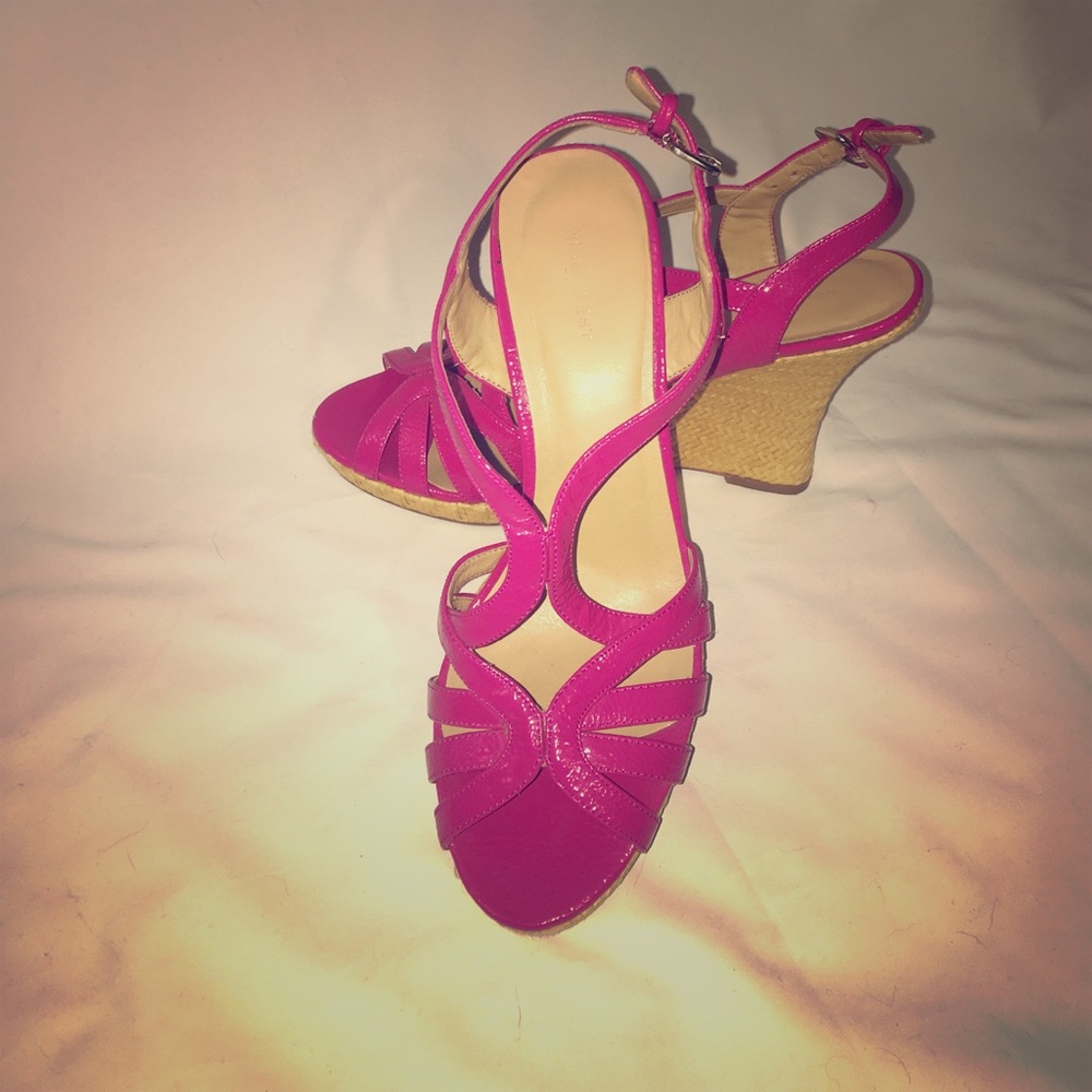 Pink Strappy Wedges