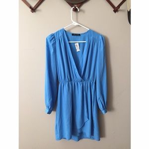 Beautiful blue dress wrap style front
