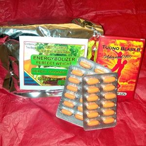 Energybolizer tea and Tuono Blast (orange caps)