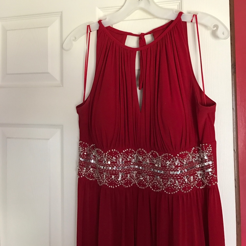 Floor length formal gown.