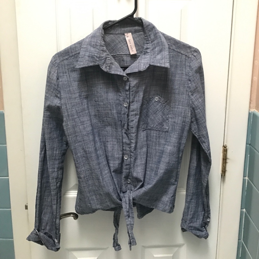 Button up blouse | denim look