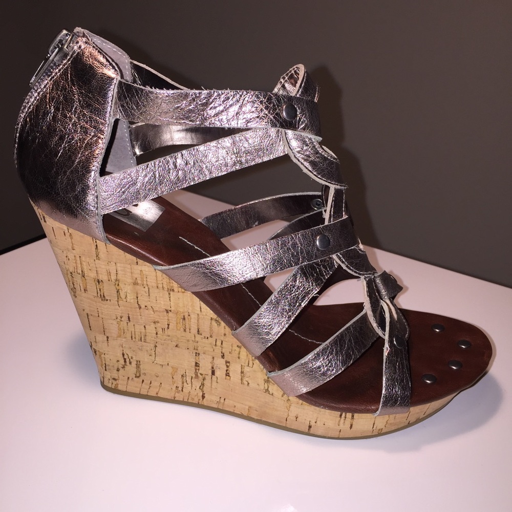 Brand New! Metallic wedges