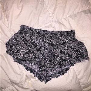 Black patterned shorts