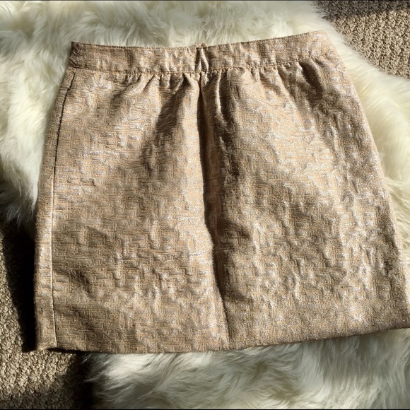 Gorgeous LOFT Silver/Gold Tan Mini Skirt - SZ: 4P - Picture 4 of 8