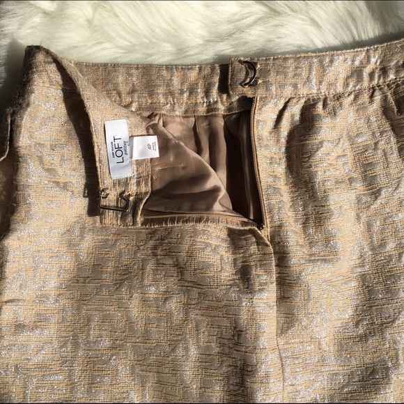 Gorgeous LOFT Silver/Gold Tan Mini Skirt - SZ: 4P - Picture 6 of 8