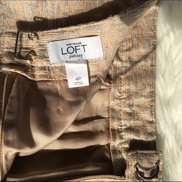 Gorgeous LOFT Silver/Gold Tan Mini Skirt - SZ: 4P - Picture 8 of 8