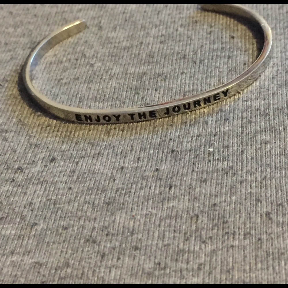 "Enjoy the Journey" silver mantra bangle