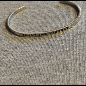 "Enjoy the Journey" silver mantra bangle