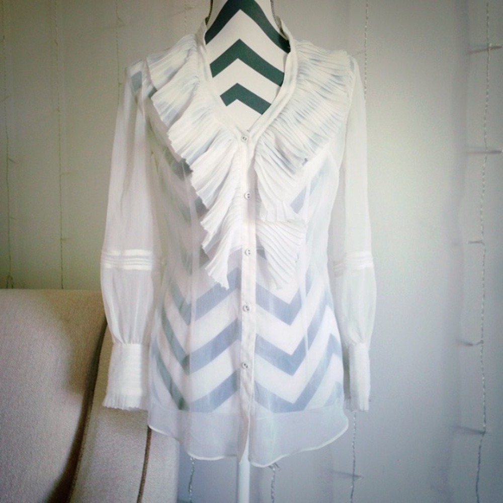 Elegant White House Black Market Blouse.