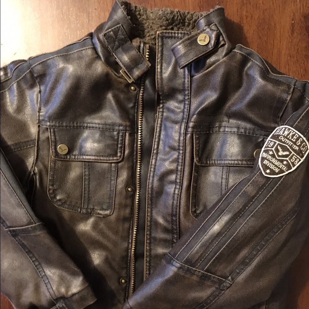 Boys Aviator leather coat