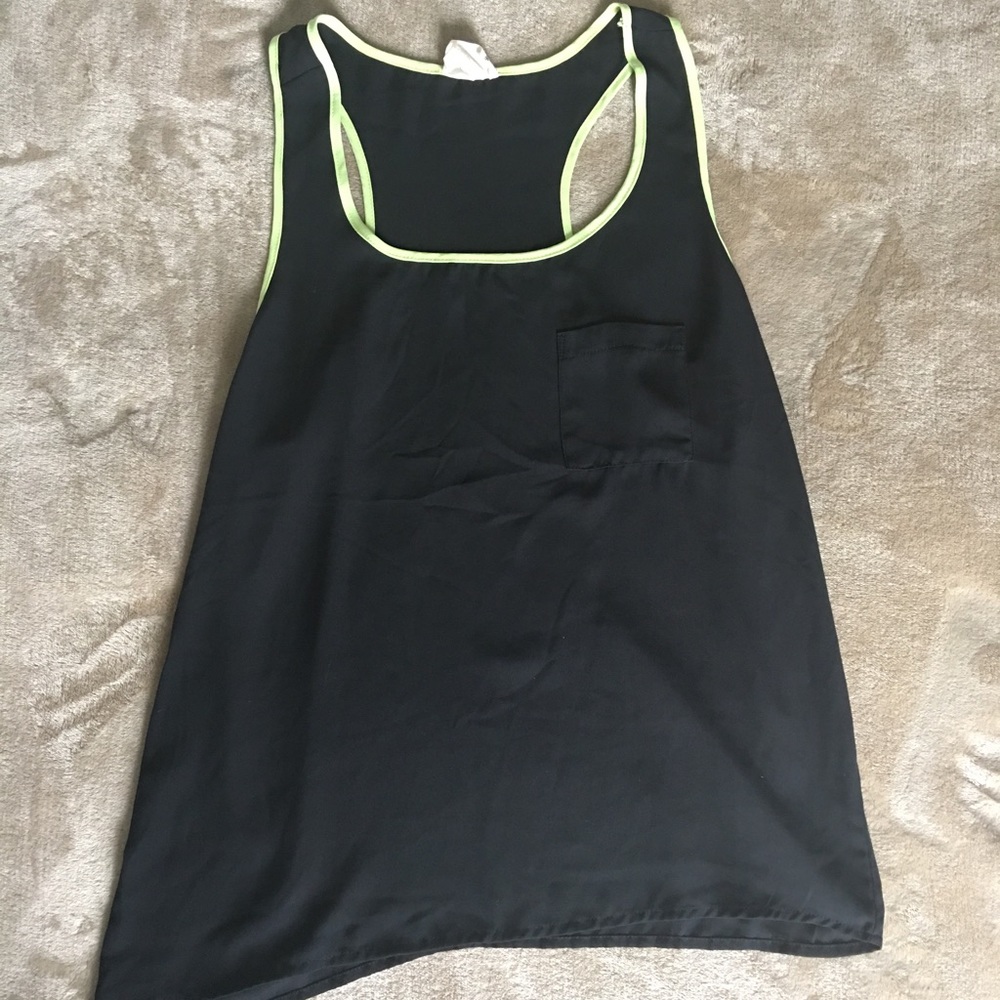 Black Chiffon Tank Top