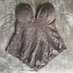 Tan Lace Bustier