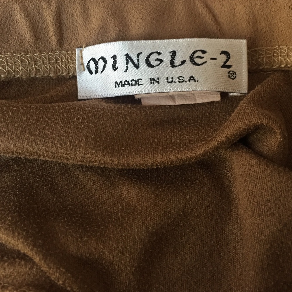 Mingle Vegan suede sexy leggy pencil skirt 2 slits