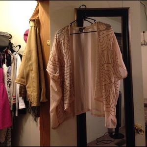 Pale pink studded Sheer cardigan