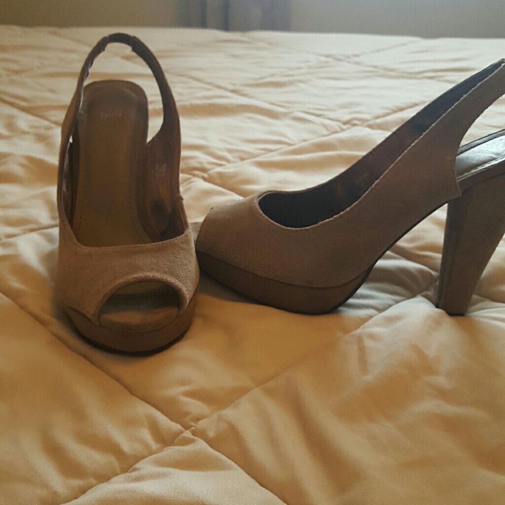 H&M suede platform heels