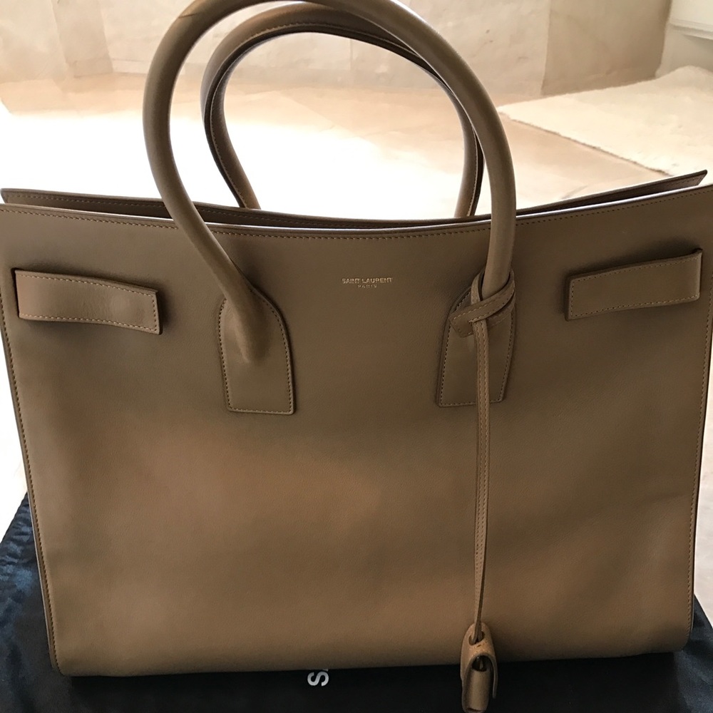 SOLD Tan Saint Laurent Large Sac De Jour