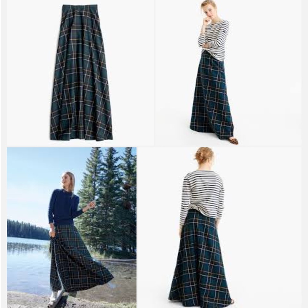 J. Crew Collection Maxi Skirt in Tartan NWT