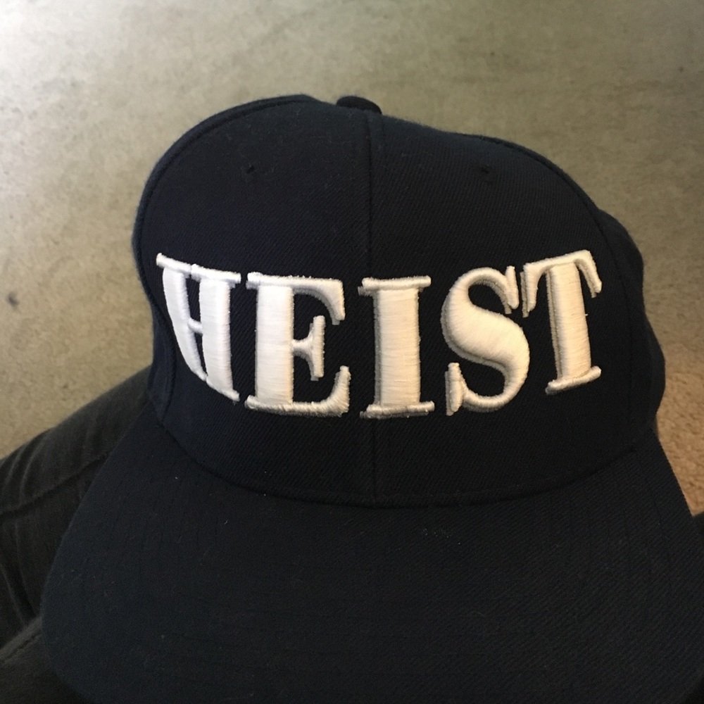 Heist navy blue snap back hat!