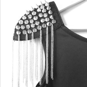 Black Gold Chain Spike Bodysuit
