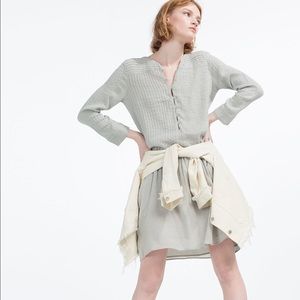 Zara Light gray mid-length dress