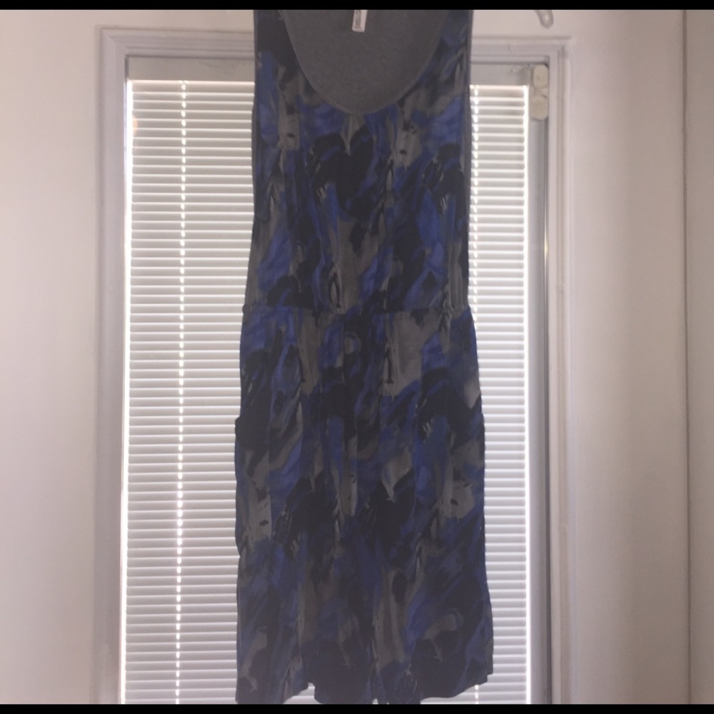 Gray/blue pocket dress