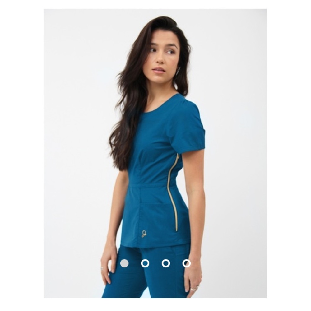 💎Jaanuu Caribbean Blue Peplum Top Size Small 💎