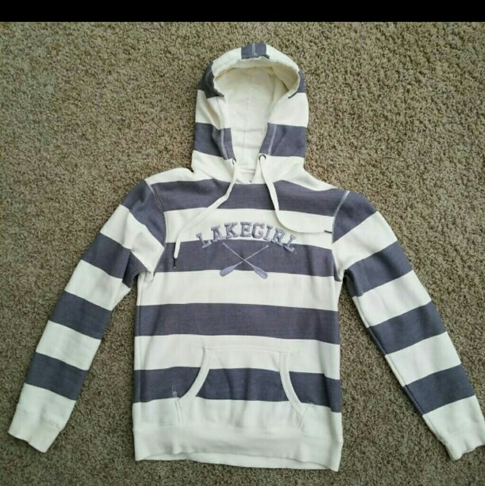 Fab LAKEGIRL gray/cream stripped hoodie