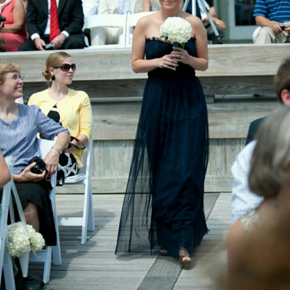 Vera Wang Navy Strapless Gown