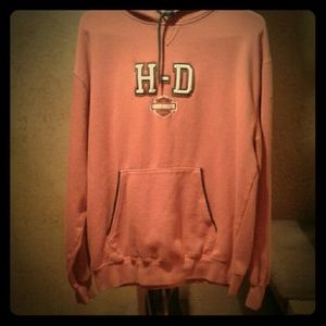 Harley Davidson medium orange hooded sweatshirt