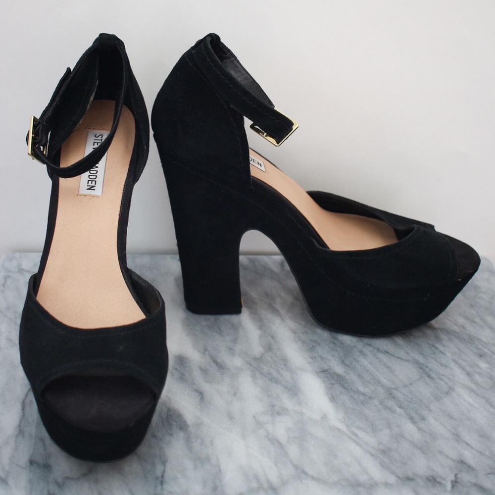 🆕 Steve Madden Grettta platform heels 9.5 Black