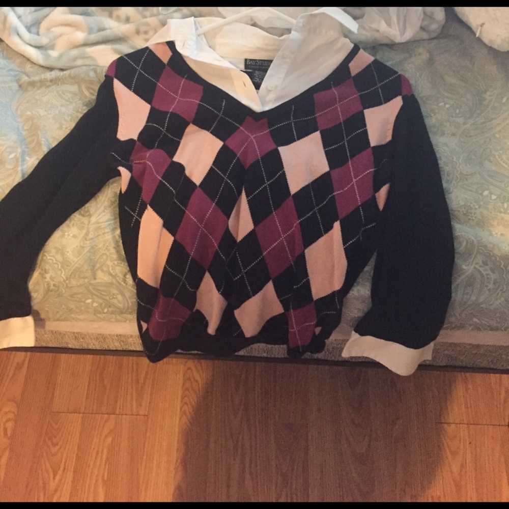 Baystudio argyle shirt