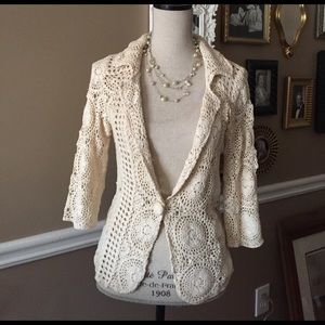 Top Shop crochet sweater.