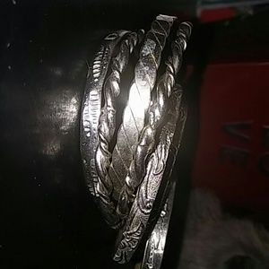Vintage silver taxco (?)  7 bangle bracelets