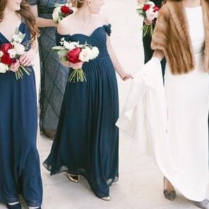 Bill Levkoff navy bridesmaid dress