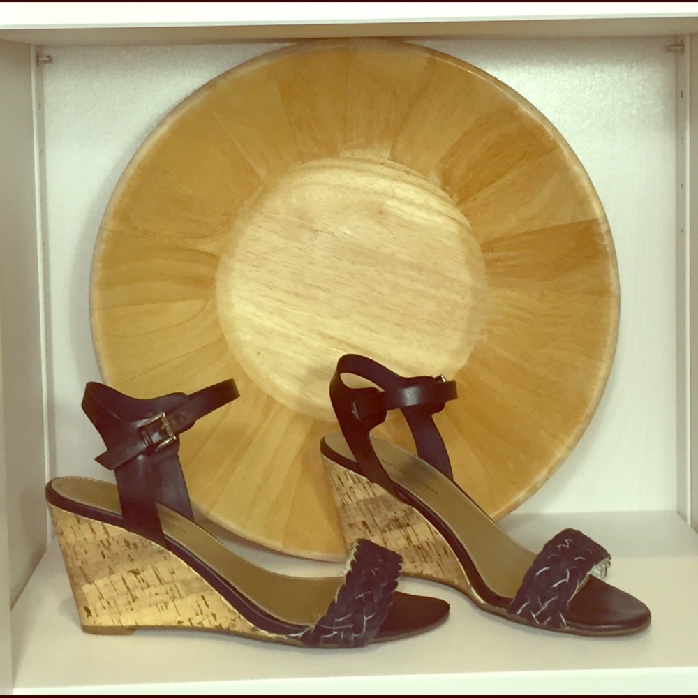 🌻SALE! Tommy Hilfiger Navy, Cork-Heeled Sandals