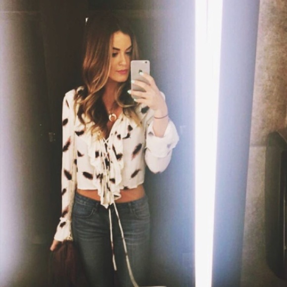 feather crop top forever 21