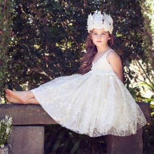 Dollcake Lace & Crochet Girls Dress 4T