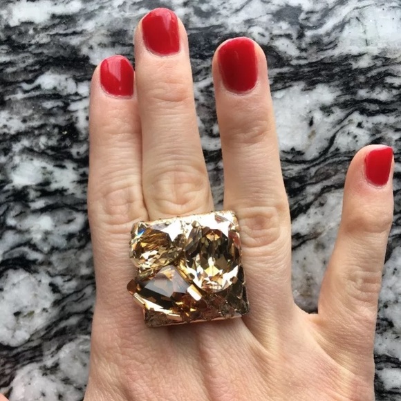 Ted Rossi gold python and crystal cocktail ring - Picture 2 of 6