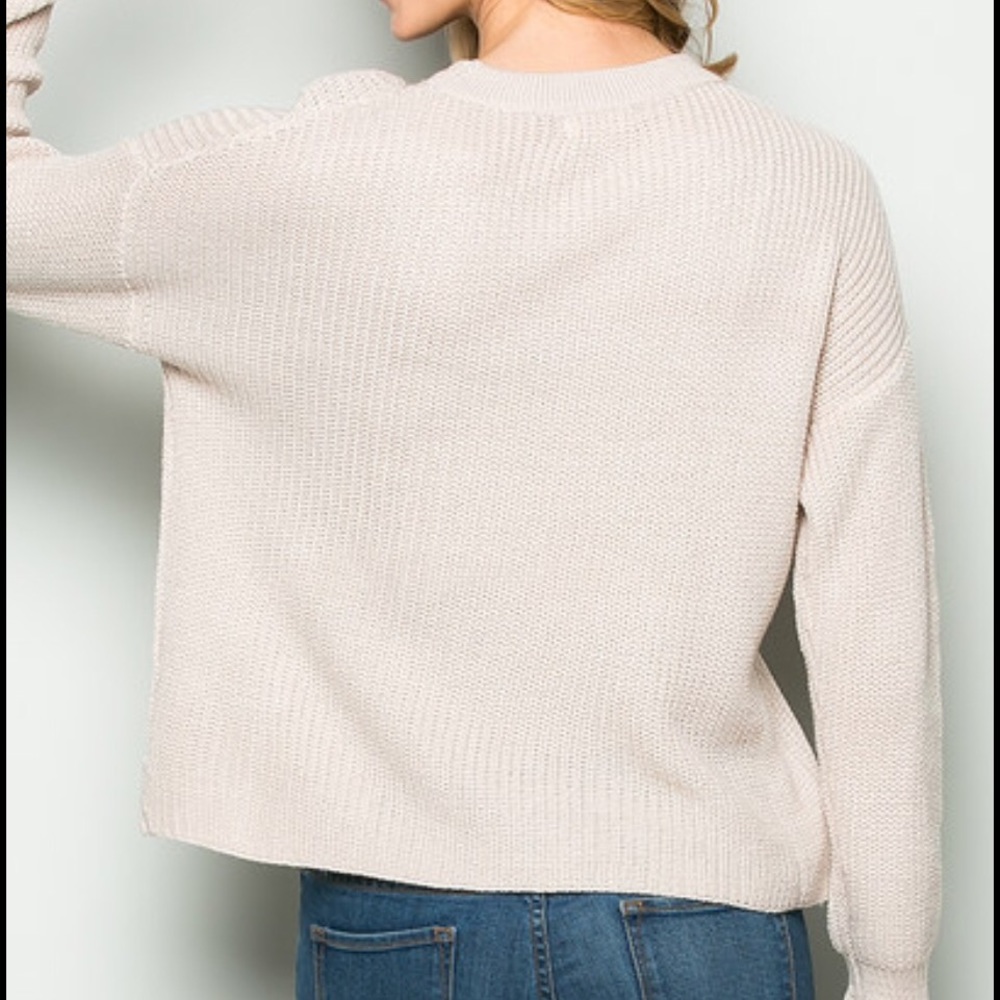 Blush Ribbed Cutout Sweater - Picture 3 of 3