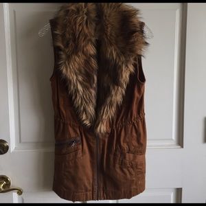 Anthropologie Faux Fur vest in mint condition