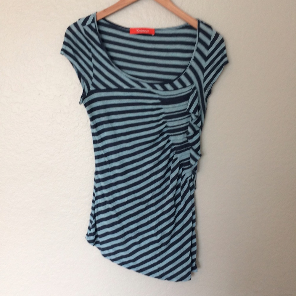 Anthro striped asymmetrical top by Cartonnier