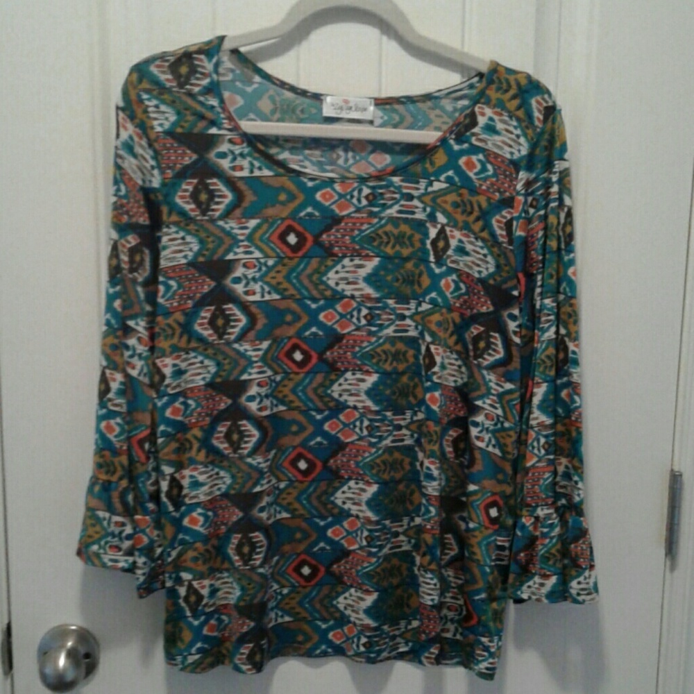 Silky Aztec print shirt