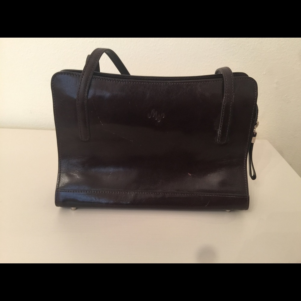 Chocolate brown leather Monsac bag good condition