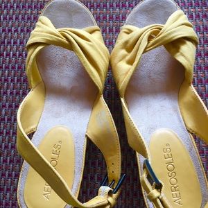 Cute cloth sandal wedges.