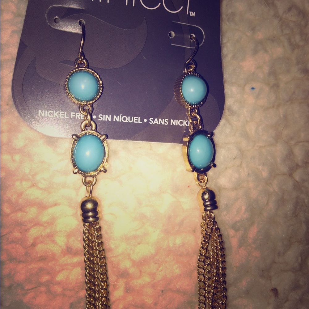 Turquoise look drop earring