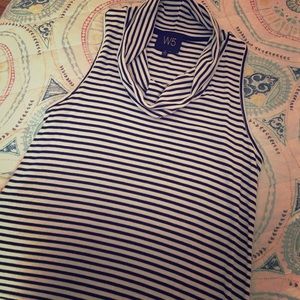 Sleeveless tank with cowl neck